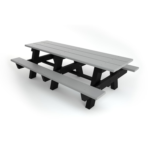 Gray 8' A-Frame Table with Black Frame